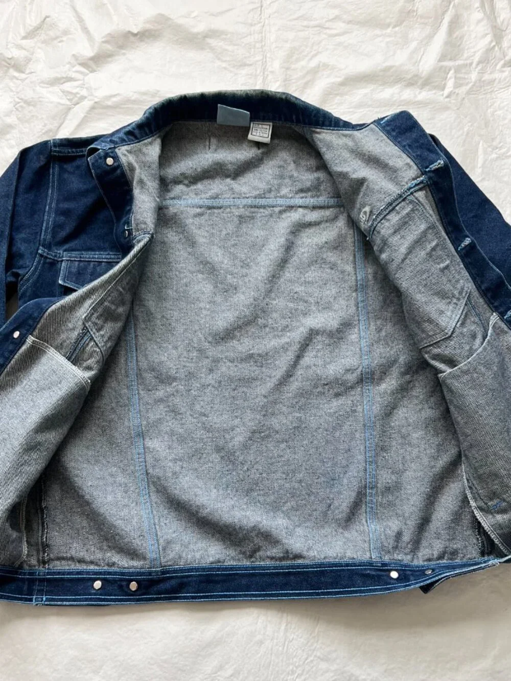 Vintage Y2k Culture Jeans Denim Jacket Mens Large dark wash denim pocket flaps
